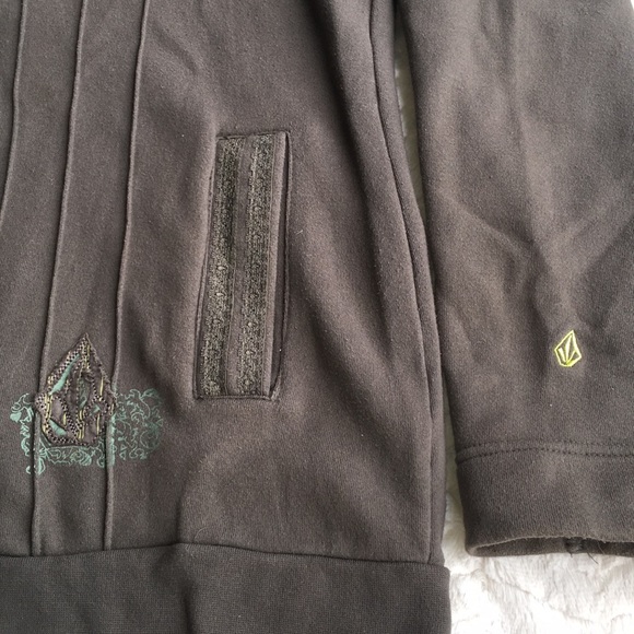 VOLCOM Women's Large Green Zip up Hoodie Vintage - Picture 2 of 8